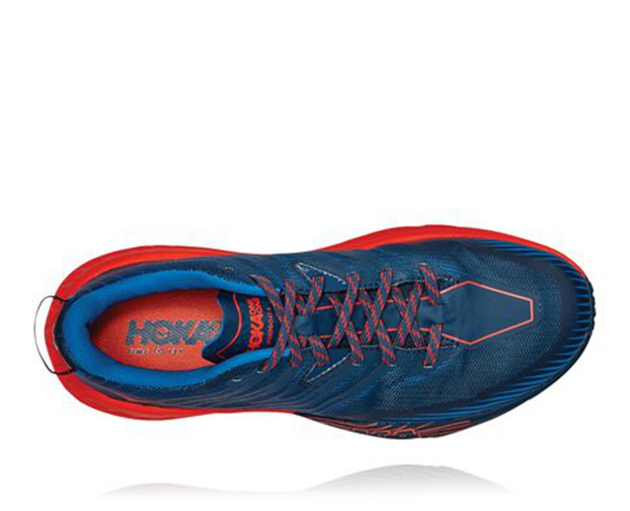 Tenis Hoka One One Trail Hombre Azules/Rojos - Speedgoat 4 - ISMO81342